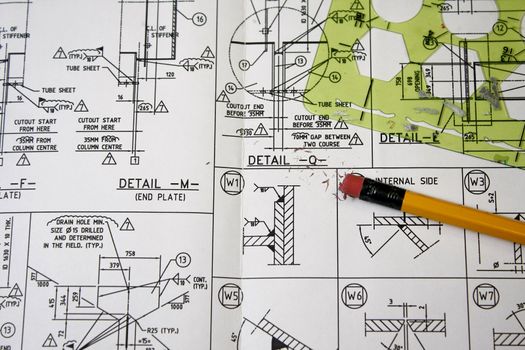 Welding symbols in a engineering drawing - many uses for oil and gas industry.