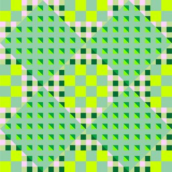 geometric green seamless pattern, abstract art illustration