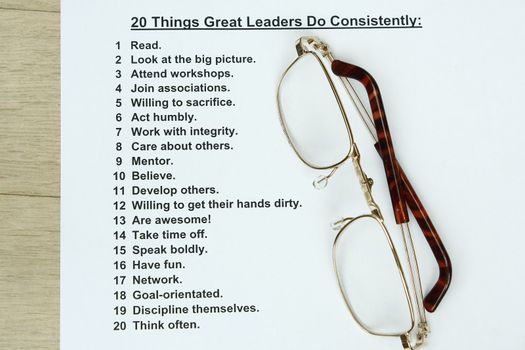 20 things great leaders do consistently concept