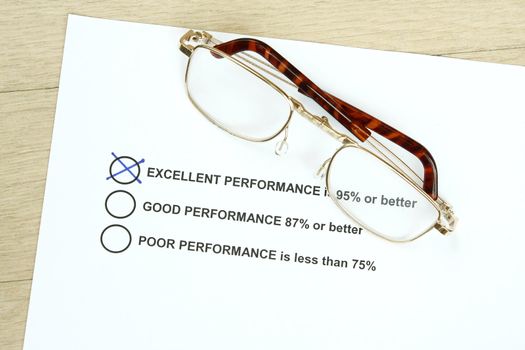 Excellent Performance survey with percentage ratings - many uses for management and ratings.