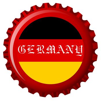 germany stylized flag on bottle cap, abstract vector art illustration