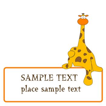 giraffe design with space for text, vector art illustration