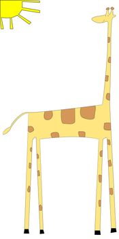 Cartoon of giraffe isolated on white background, vector art illustration
See more animal drawings in my gallery