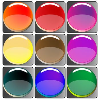 glossy colored web buttons collection, abstract art illustration