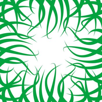 grass frame against white background, abstract vector art illustration