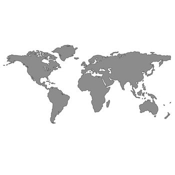 gray world map, vector art illustration