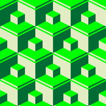 green abstract cubes, vector art illustration