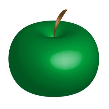 green apple, abstract art illustration