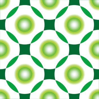 green circles seamless pattern, abstract drawing; vector art illustration