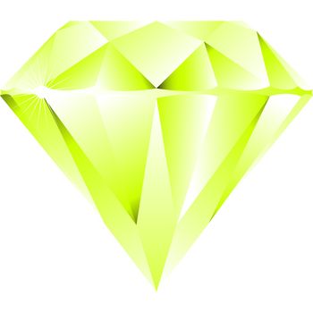 green diamond isolated on white background, abstract vector art illustration