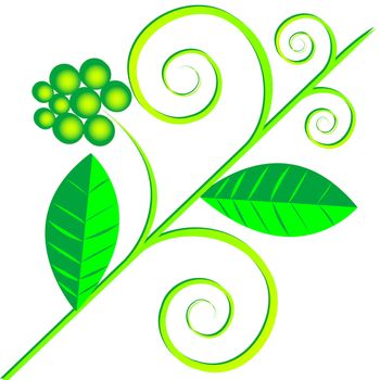 green plant logo against white background, abstract vector art illustration