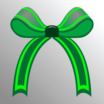 green ribbon, abstract drawing; vector art illustration