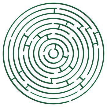 green round maze against white background, abstract vector art illustration