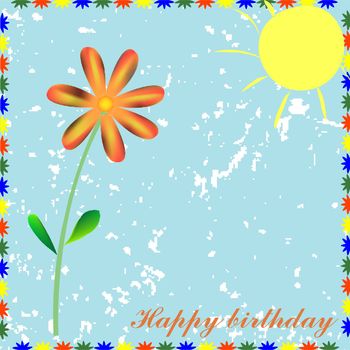 happy birthday card, vector illustration