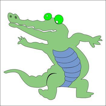 happy green crocodile, vector art illustration; more drawings in my gallery