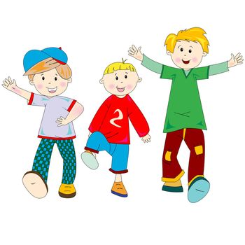 happy kids cartoon, vector art illustration; more drawings in my gallery