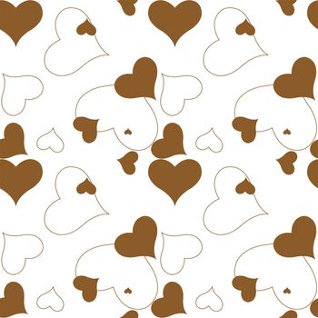 heart brown pattern, vector art illustration