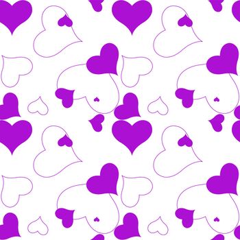 heart purple pattern, vector art illustration