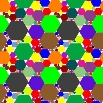 hexagon seamless pattern extended, vector art illustration