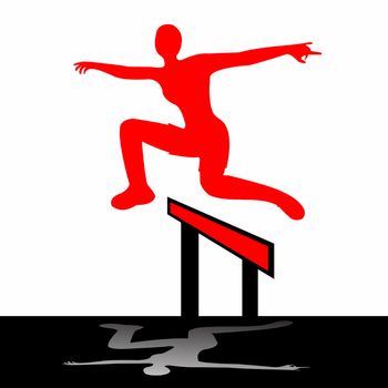 jumping woman, vector art illustration; more drawings in my gallery