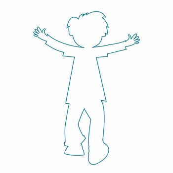 little boy silhouette, vector art illustration