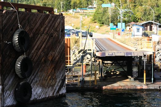 ferry landing stage in mountain lake