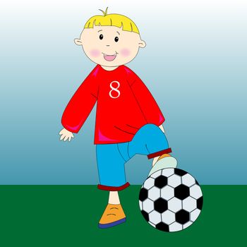 little football player, vector art illustration; more drawings in my gallery