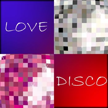 love disco, vector art illustration