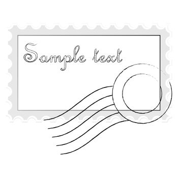 mail stamp isolated on white background, abstract vector art illustration