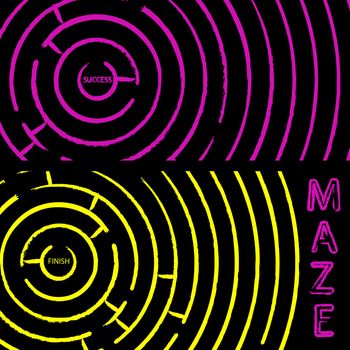 maze composition, abstract vector art illustration