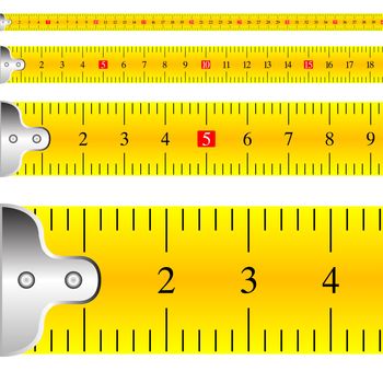 measuring tape focus vector, abstract art illustration