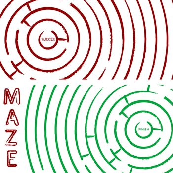 maze concept, round composition; abstract vector art illustration