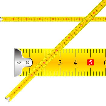 measuring tape vector against white background, abstract vector art illustration