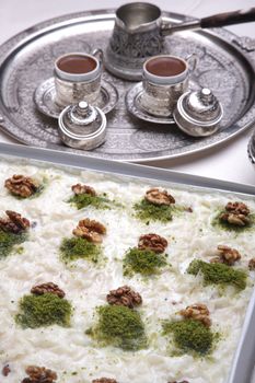 Gullaç dessert  and coffee for Ramadan holidays