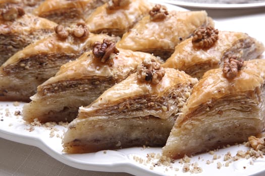 Close up of special Baklava preparation with 80 layer