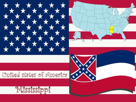 mississippi state illustration, abstract vector art