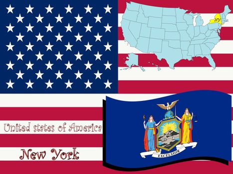 new york state illustration, abstract vector art