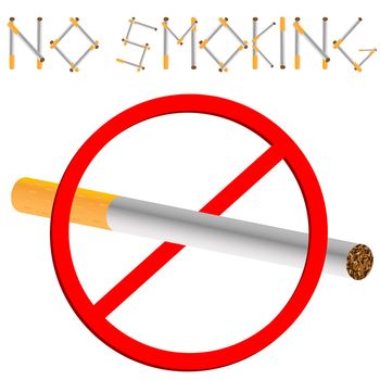 no smoking sign against white background, abstract art illustration