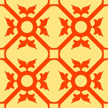 orange flowers seamless texture, abstract pattern; vector art illustration