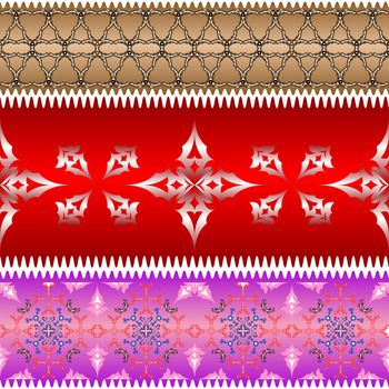 ornamental design ribbons against white background, abstract vector art illustration