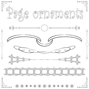 page ornaments against white background, abstract vector art illustration