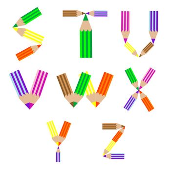 pencils alphabet, vector art illustration; more alphabet letters in my gallery