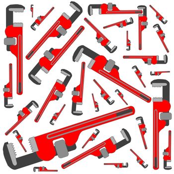 pipe wrench pattern, vector art illustration