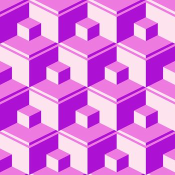 purple abstract cubes, art illustration