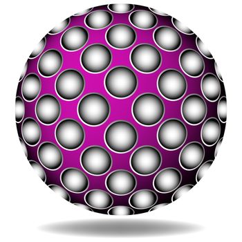 purple abstract sphere against white background; vector art illustration