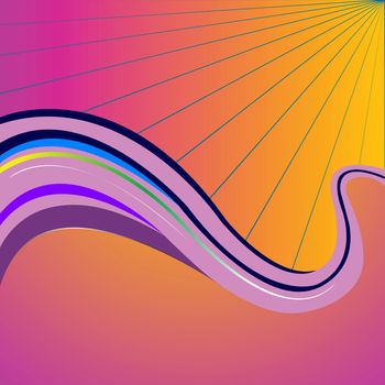 purple waves, vector art illustration