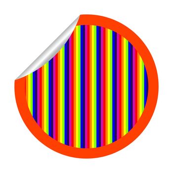 rainbow stripes sticker isolated on white, vector art illustration; more stickers in my gallery