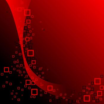 red and black squares composition, abstract vector art illustration