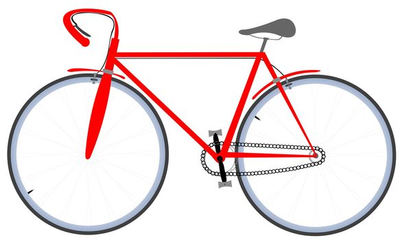 red bicycle, vector art illustration