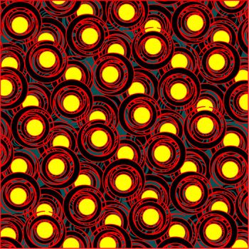 red and yellow circle pattern, vector art illustration; more drawings and patterns in my gallery